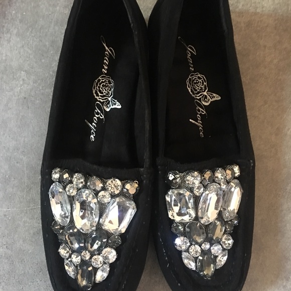 Joan Boyce Black Rhinestone Comfort Shoes 6 1/2M🖤 - Picture 4 of 8